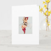  brandweerman pole pin-up meisje Groet Kaart (Gele Bloem)