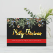 Brandweerman, prettige kerstdagen met rode lijn feestdagenkaart (Staand voorkant)