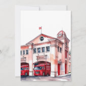 Brandweerman Red Fire Truck Boy Baby shower Kaart (Achterkant)