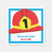 Brandweerman Red Helmet Gepersonaliseerd verjaarda Servet (Voorkant)