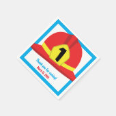 Brandweerman Red Helmet Gepersonaliseerd verjaarda Servet (Hoek)