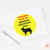 Brandweerman red mijn berner hond ronde sticker (Envelop)