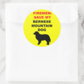 Brandweerman red mijn berner hond ronde sticker (Tas)