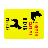 Brandweerman red mijn bokser hond brandveiligheid magneet (Horizontaal)