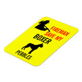 Brandweerman red mijn bokser hond brandveiligheid magneet (Linkerzijde)