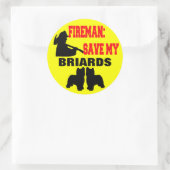 Brandweerman red mijn briards ronde sticker (Tas)