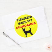 Brandweerman red mijn Chihuahua Ronde Sticker (Envelop)