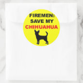Brandweerman red mijn Chihuahua Ronde Sticker (Tas)