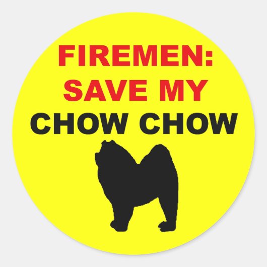 Brandweerman Red mijn Chow Chow Ronde Sticker (Voorkant)