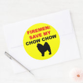 Brandweerman Red mijn Chow Chow Ronde Sticker (Envelop)