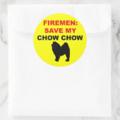 Brandweerman Red mijn Chow Chow Ronde Sticker (Tas)