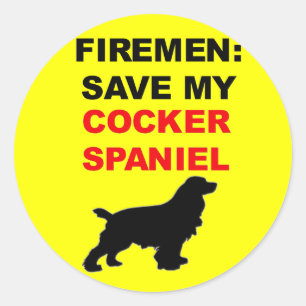 Brandweerman Red mijn Cocker Spaniel Ronde Sticker