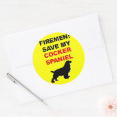 Brandweerman Red mijn Cocker Spaniel Ronde Sticker (Envelop)