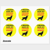 Brandweerman Red mijn Cocker Spaniel Ronde Sticker (Vel)