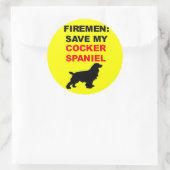 Brandweerman Red mijn Cocker Spaniel Ronde Sticker (Tas)