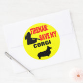Brandweerman red mijn Corgi Ronde Sticker (Envelop)