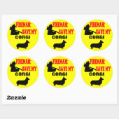 Brandweerman red mijn Corgi Ronde Sticker (Vel)