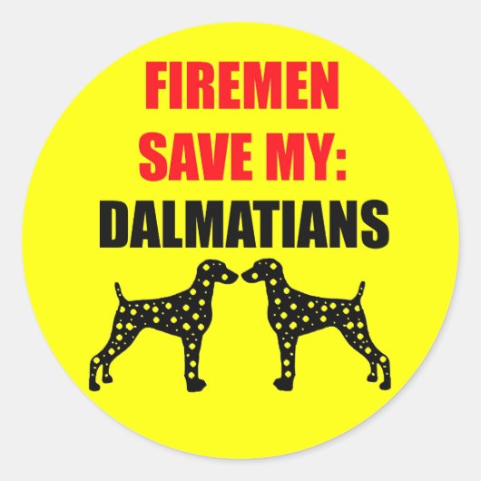 Brandweerman red mijn Dalmatiërs Ronde Sticker (Voorkant)