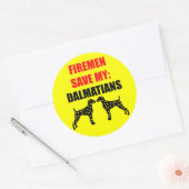 Brandweerman red mijn Dalmatiërs Ronde Sticker (Envelop)