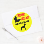 Brandweerman red mijn doberman ronde sticker (Envelop)