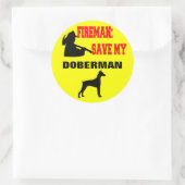 Brandweerman red mijn doberman ronde sticker (Tas)