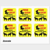 Brandweerman red mijn drie berenhonden vierkante sticker (Vel)