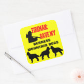 Brandweerman red mijn drie berenhonden vierkante sticker (Envelop)