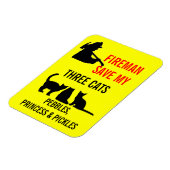 Brandweerman red mijn drie katten veiligheid magneet (Linkerzijde)