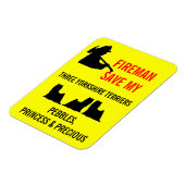 Brandweerman red mijn drie Yorkshire Terriers veil Magneet (Linkerzijde)