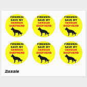 Brandweerman red mijn Duitse herder Ronde Sticker (Vel)