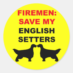 Brandweerman red mijn Engelse setters Ronde Sticker