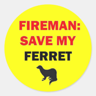 Brandweerman red mijn fret ronde sticker