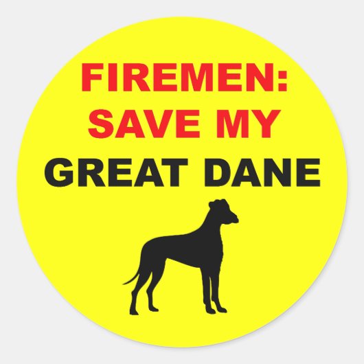 Brandweerman red mijn grote Deen Ronde Sticker (Voorkant)