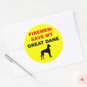 Brandweerman red mijn grote Deen Ronde Sticker (Envelop)