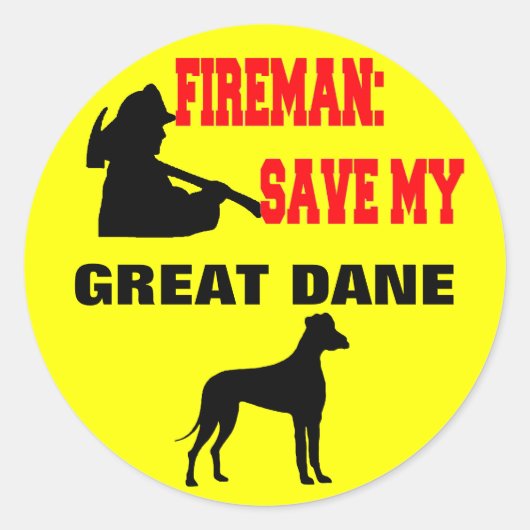 Brandweerman red mijn grote Deen Ronde Sticker (Voorkant)