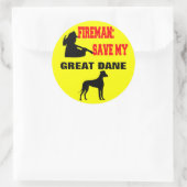 Brandweerman red mijn grote Deen Ronde Sticker (Tas)