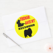 Brandweerman red mijn keeshond ronde sticker (Envelop)