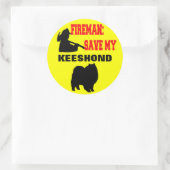 Brandweerman red mijn keeshond ronde sticker (Tas)