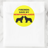 Brandweerman red mijn Newfoundlands Ronde Sticker (Tas)