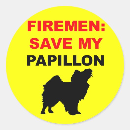 Brandweerman red mijn papillon ronde sticker (Voorkant)