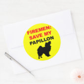 Brandweerman red mijn papillon ronde sticker (Envelop)