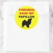Brandweerman red mijn papillon ronde sticker (Tas)