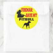 Brandweerman red mijn Pitbull Ronde Sticker (Tas)
