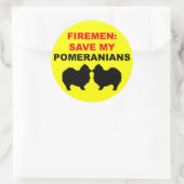 Brandweerman red mijn pomeraniërs ronde sticker (Tas)