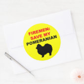 Brandweerman red mijn Pommerse Ronde Sticker (Envelop)