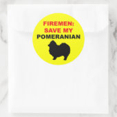 Brandweerman red mijn Pommerse Ronde Sticker (Tas)