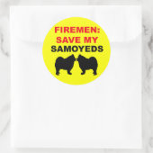 Brandweerman red mijn Samoyeds Ronde Sticker (Tas)