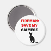 Brandweerman red mijn Siamese kat Magneet (Voorkant / Achterkant)