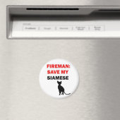 Brandweerman red mijn Siamese kat Magneet (Insitu (Vaatwasser))