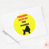Brandweerman red mijn Speelgoed poedel Ronde Sticker (Envelop)
